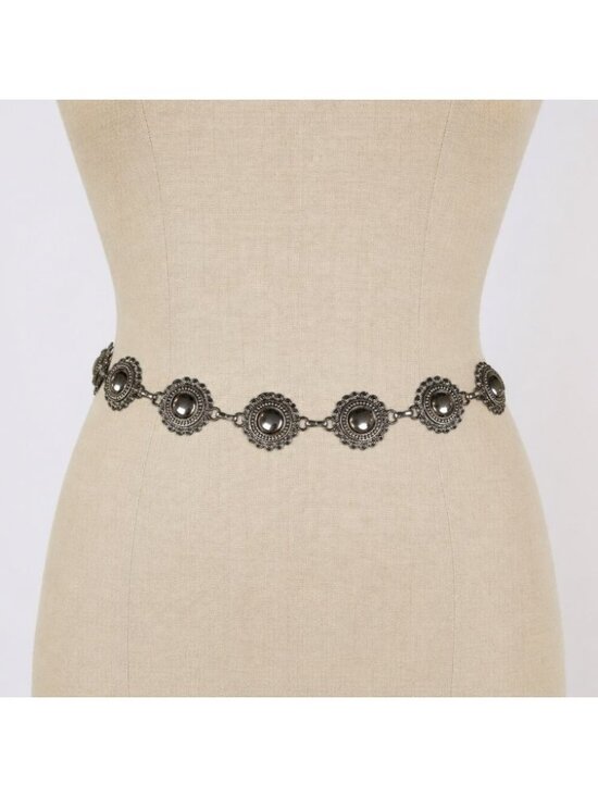 Vintage Silver Concho Belt Womens scalloped chain belt boho festival western